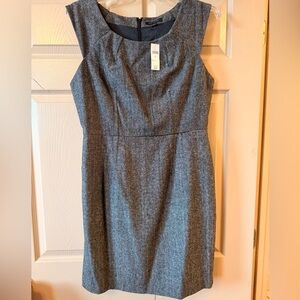 Banana Republic Tweed Charcoal Midi Dress Sz 14